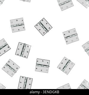 pattern steel door hinge cartoon. object house, silver open, construction repair steel door hinge sign vector Stock Vector