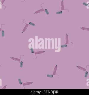 pattern vertical garment steamer cartoon. hand laundry, ironing woman, machine fabric vertical garment steamer sign. seamless vector illustration Stock Vector