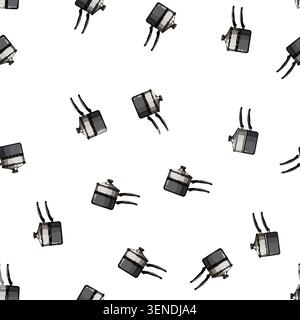 pattern home double boiler pan cartoon. healthy steel, cooking kitchen home double boiler pan sign vector Stock Vector
