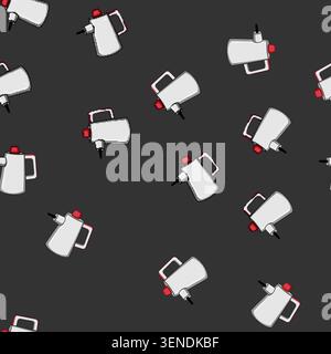 seamless pattern laundry steam cleaner cartoon. wash house, mop dry, furniture kitchen laundry steam cleaner sign vector Stock Vector