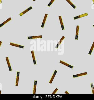 seamless pattern Horizontal progress bar illustrating a power level or loading process, displaying a partial fill with yellow segments indicating prog Stock Vector