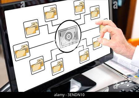 Data security concept shown on a computer screen Stock Photo
