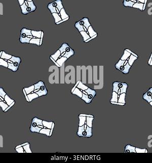 seamless pattern Oral irrigator illustrating a household dental device designed for improving gum health, cleaning teeth, and providing a fresh breath Stock Vector