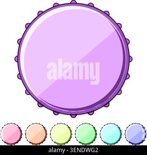 Blue bottle cap vector illustration depicting basic design for beverage packaging or closure symbol, isolated on a white background, offering a versat Stock Vector