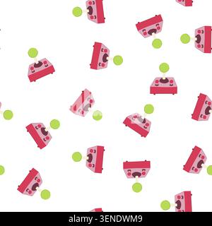 pattern machine arcade joystick cartoon. video old, stick controller, isometric pixel machine arcade joystick sign. seamless symbol vector illustratio Stock Vector