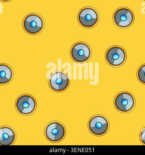 seamless pattern Round magic shield vector art icon for game interface, symbol of protection, power, security, and defense in a fantasy setting, featu Stock Vector