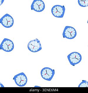 pattern lightweight travel alarm clock cartoon. mini battery, loud snooze, timer display lightweight travel alarm clock sign. seamless symbol vector i Stock Vector