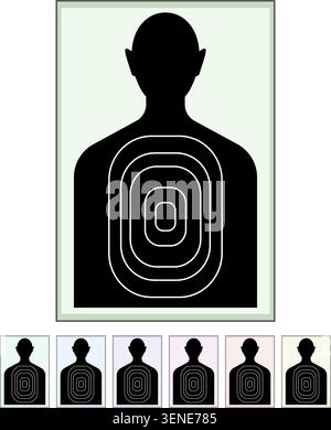 gun shooting target cartoon. game arrow, rifle bullseye gun shooting target sign colorful illustration Stock Vector