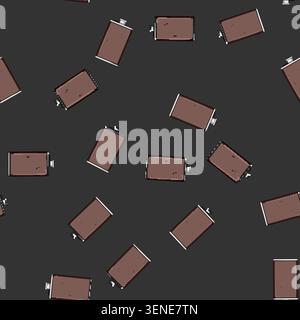 seamless pattern glass flask alcohol cartoon. drink hip, bottle metal, vodka mockup glass flask alcohol sign vector Stock Vector