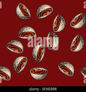 pattern chocolate paste bowl hand drawn. spread cream, bread hazelnut, jar knife, spoon butter, nut creamy chocolate paste bowl vector sketch illustra Stock Vector
