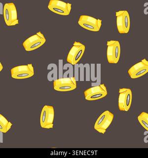 seamless pattern adhesive electrical tape cartoon. sticky black, sticker repair, equipment insulation adhesive electrical tape sign vector Stock Vector