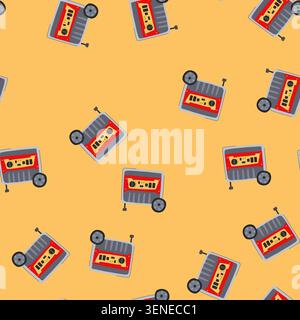 pattern wind electricity generator cartoon. hydro biomass, geothermal gasoline, coal nuclear wind electricity generator sign. seamless vector illustra Stock Vector