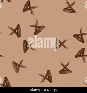 seamless pattern wooden folding table cartoon. wooden folding table sign vector Stock Vector