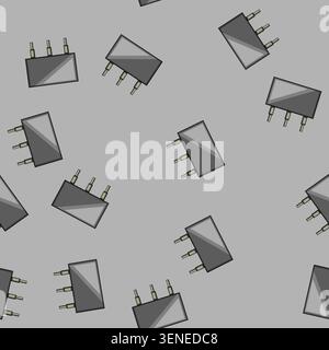 seamless pattern spout microchip cartoon. handle barista, latte jug, steaming espresso spout microchip sign vector Stock Vector