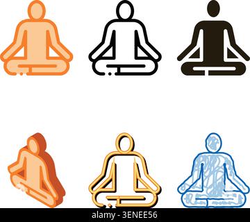 designs Yoga Pose Biohacking Icon Vector Thin Line. Contour Stock Vector