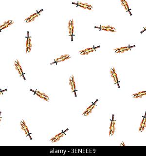 pattern blue sword effect cartoon. slash blade, light energy, ui animation blue sword effect sign vector Stock Vector