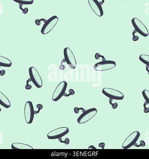 pattern conservation low flow showerhead cartoon. eco friendly, efficient bathroom, reduce environment conservation low flow showerhead sign. seamless Stock Vector