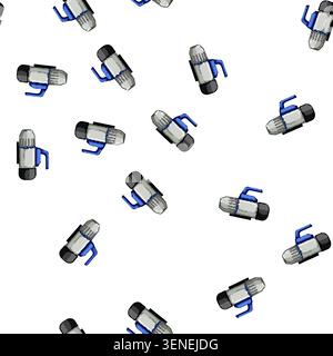 pattern technician vacuum pump cartoon. industry gauge, water pressure, condition underwater technician vacuum pump sign vector Stock Vector