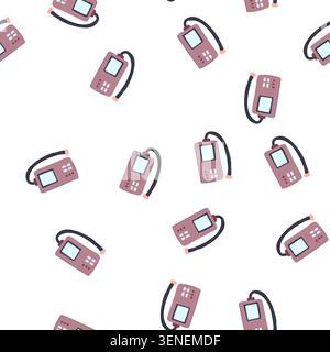 pattern health spirometer cartoon. breathing assessment, diagnosis monitor, spirometric device health spirometer sign. seamless symbol vector illustra Stock Vector