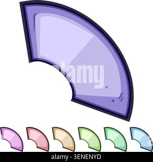 Illustration showing a conceptual bent touchscreen device, representing innovative foldable mobile phone display technology for future electronic gadg Stock Vector