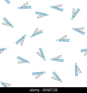 pattern metal step ladder cartoon. success stairs, staircase man, high stairway metal step ladder sign. seamless symbol vector illustration Stock Vector