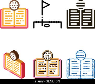 Golf Rules Book stylized Icon Vector. Outline Golf Rules Book Sign. Isolated Contour Symbol Stock Vector