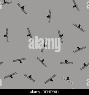 seamless pattern tool ruler builder cartoon. tool ruler builder sign vector Stock Vector