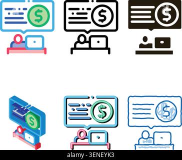 bank office worker icon vector. forms bank office worker sign. color symbol Stock Vector