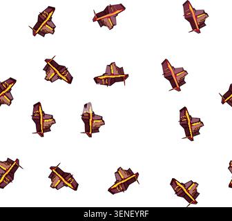 pattern Stylized platform artwork of molten lava flowing over dark rock, dripping into a glowing molten landscape, vector illustration for game levels Stock Vector