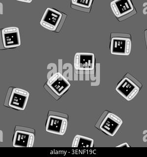 seamless pattern medical blood pressure monitor cartoon. hypertension health, hecare pulse medical blood pressure monitor sign vector Stock Vector