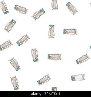 pattern round cotton pad cartoon. round cotton pad sign vector Stock Vector