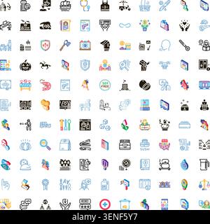 Large set of varied minimalist icons representing a wide range of concepts, objects, and abstract ideas for digital design and user interface applicat Stock Vector
