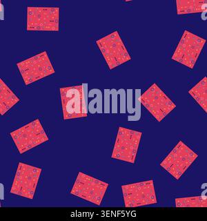 seamless pattern Abstract background presenting a modern memphis style geometric pattern with various shapes creating a vibrant and playful compositio Stock Vector