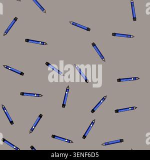 seamless pattern Non contact voltage tester detecting electric current, tool for checking electricity in professional and home applications, providing Stock Vector