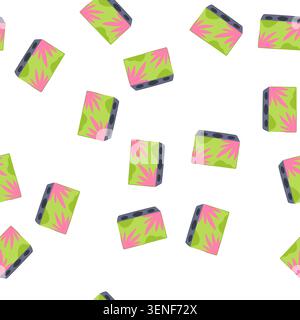 pattern colour pencil holder cartoon. box stationary, basket container, pen pink colour pencil holder sign. seamless symbol vector illustration Stock Vector
