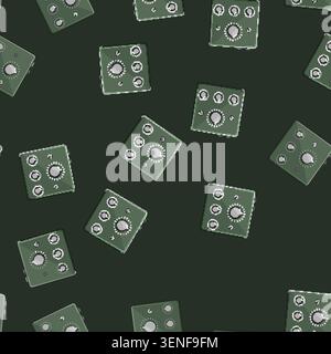 seamless pattern plug headphone amp cartoon. plug headphone amp sign vector Stock Vector
