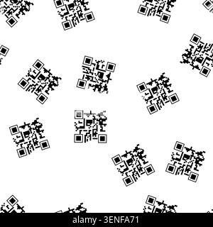 pattern analog qr code label cartoon. knobs dials, switches buttons, meters indicators analog qr code label sign vector Stock Vector
