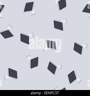 pattern energy solar charger cartoon. power portable, eco friendly, device battery energy solar charger sign. seamless vector illustration Stock Vector