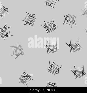 seamless pattern collapsible clothes drying rack cartoon. indoors stand, line line, color fabric collapsible clothes drying rack sign vector Stock Vector