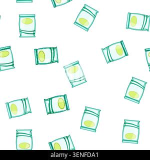 pattern and snack pack cartoon. go portion, kids adults, travel school and snack pack sign vector Stock Vector
