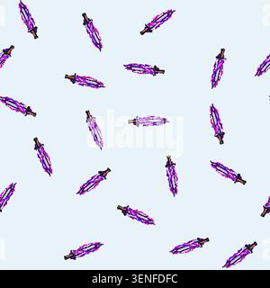 seamless pattern slash sword effect cartoon. blade light, energy ui, animation abstract slash sword effect sign vector Stock Vector
