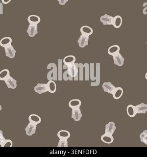 pattern pant zipper puller cartoon. cord sketch, cad metal, fashion golden pant zipper puller sign. seamless vector illustration Stock Vector
