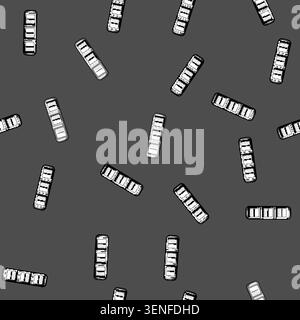 seamless pattern Grayscale illustration depicting multiple rocker switches, indicating power state or selection within a control panel or electronic d Stock Vector