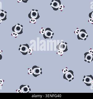 pattern shutter camera toy cartoon. film action, selfie vintage, polaroid instant shutter camera toy sign. seamless vector illustration Stock Vector