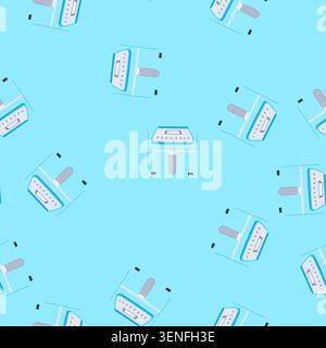 pattern air fryer cooking cartoon. fry hot, heat kitchenware, air air air fryer cooking sign. seamless vector illustration Stock Vector