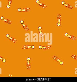 seamless pattern gun projectile game cartoon. fire beam, shot energy, light blaster gun projectile game sign vector Stock Vector