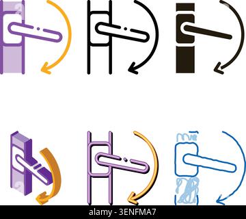 push styles handle to open window closure icon vector. push handle to open window closure sign. color symbol Stock Vector