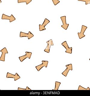pattern app wooden button cartoon. interface wood, board play, arrow circle app wooden button sign vector Stock Vector