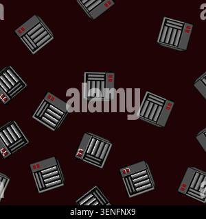 seamless pattern Network attached storage device providing robust data archiving and reliable information management for business and personal cloud c Stock Vector