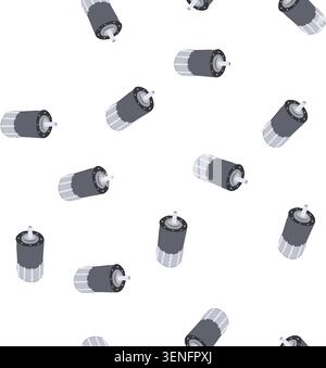 pattern power electric motor cartoon. brushless commutator, rotor windings, magnetic dc power electric motor sign. seamless symbol vector illustration Stock Vector